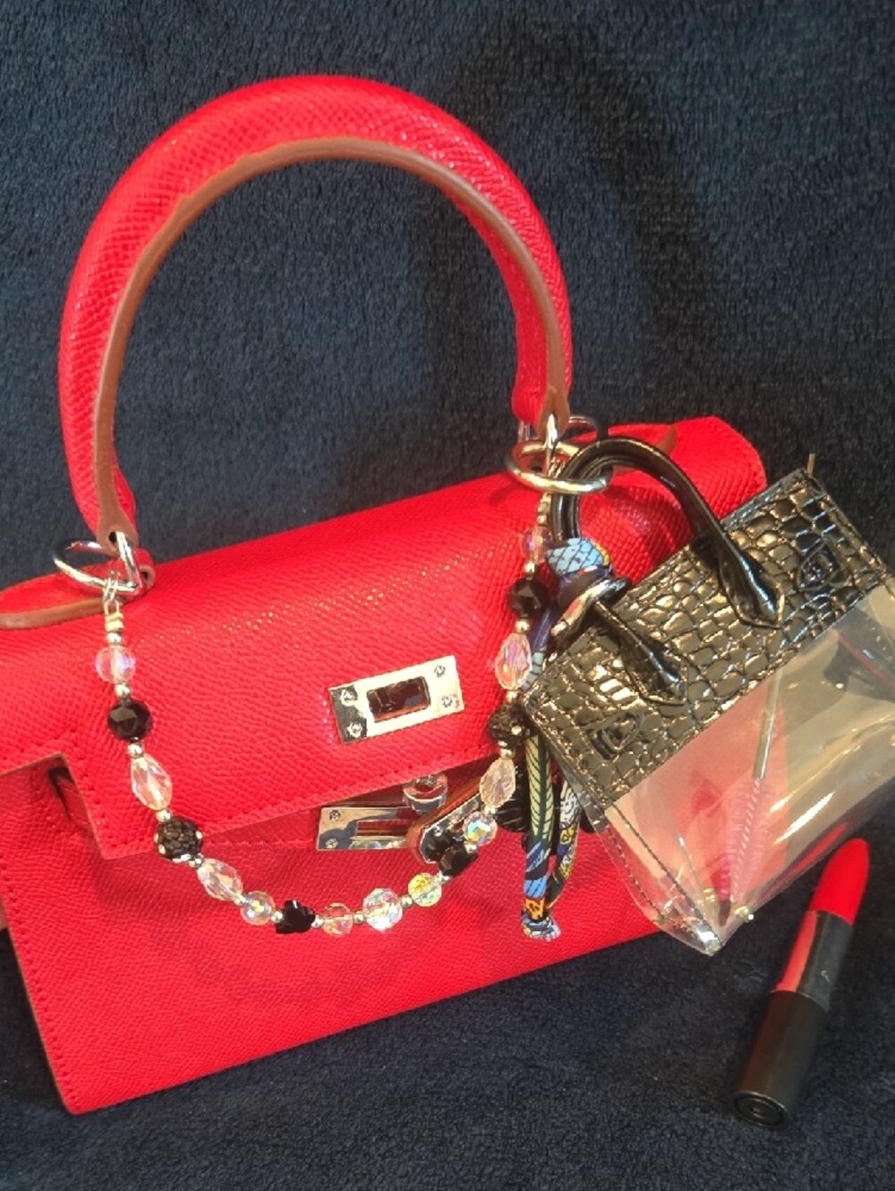 Classic Red Structured Top-Handle Satchel